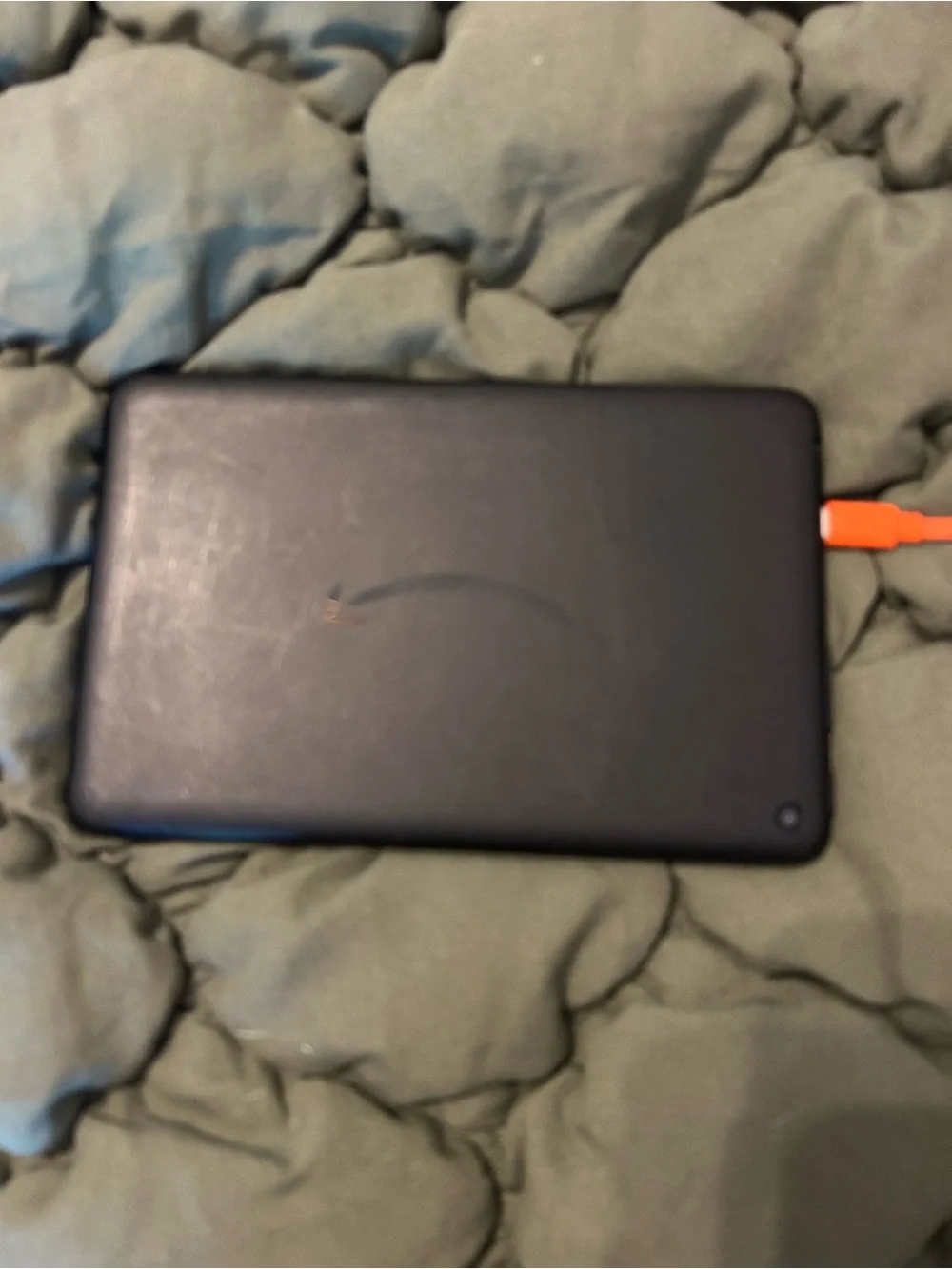 Amazon Fire Tablet with Bright Orange USB Charging Cable
